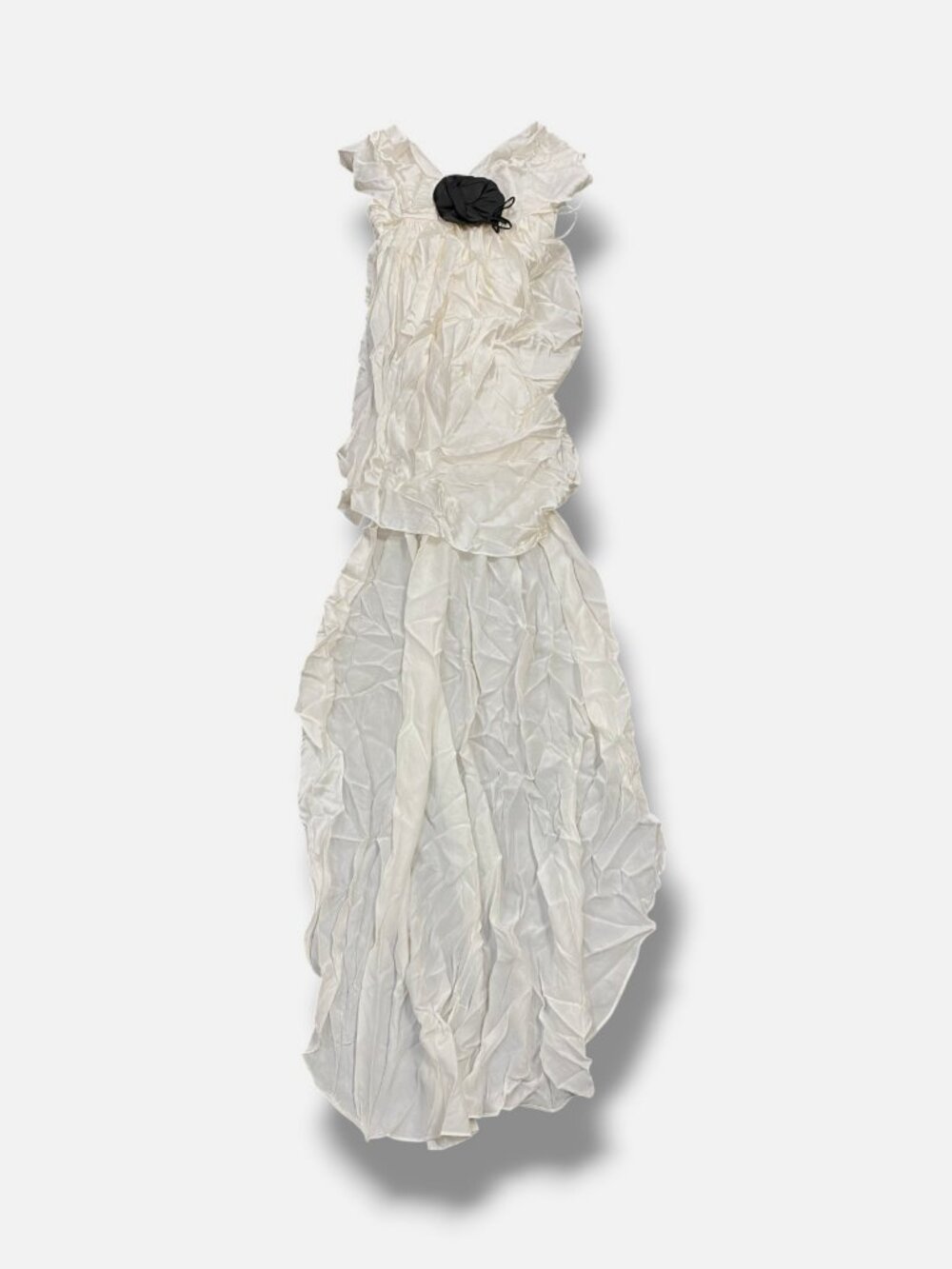 The Bar Women's White Silk Draped Off-Shoulder Rose Riley Bridal Dress Size 2
